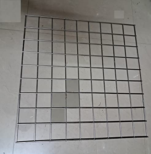 Q1 Beads Stainless Steel 2 x 2 Feet Jali Grid Wall Panel for Shop, Showroom, Retail Display Gridwall Panel Mesh Made in 5 mm Rod (1 Pack, Chrome)