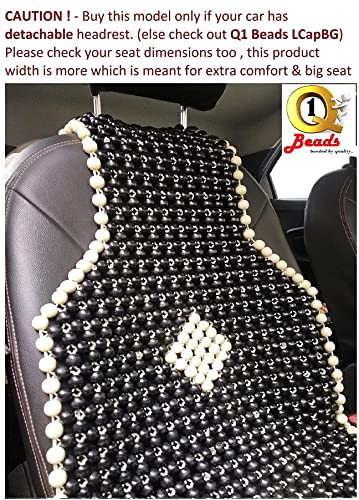 Q1 Beads XLDxBlack Wooden Car Beaded Seat Cover Black Color Car Seat Travel Relax Head Waist Neck Body Massager for All the Cars/SUVs/Office Chair/Home Chair/Truck(Universal Fit)