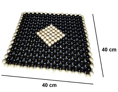 Q1 बीड्स एसब्लैक वुडन बीड्स एक्यूप्रेशर मैट कार बीड सीट ब्लैक कलर/हीटिंग पैड/जेल पैड कवर कुशन कार/ऑफिस चेयर/होम चेयर/सोफा/झूला/स्विंग/ट्रक/बस/टेम्पो के लिए (छोटा, काला)