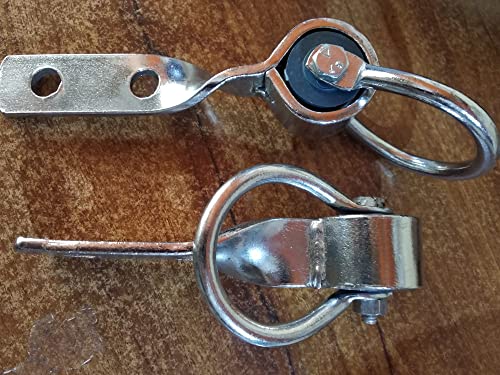 Q1 Beads 2 Pcs Twisted Swing Jhula Kada Ring for Home Hooks Bearing Kada Hanging Hook for Home, Balcony and Patio Uses(2 Pcs, Chrome)