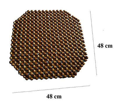 Q1 बीड्स Mचॉकलेट लकड़ी के मोती कार सीट लकड़ी के कुशन कवर पैड एक्यूप्रेशर में सभी यूनिवर्सल कारों/एसयूवी/ऑफिस चेयर/ट्रक के लिए (गोल्डन ब्राउन)