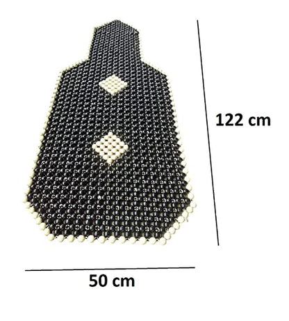 Q1 Beads XLDxBlack Wooden Car Beaded Seat Cover Black Color Car Seat Travel Relax Head Waist Neck Body Massager for All the Cars/SUVs/Office Chair/Home Chair/Truck(Universal Fit)