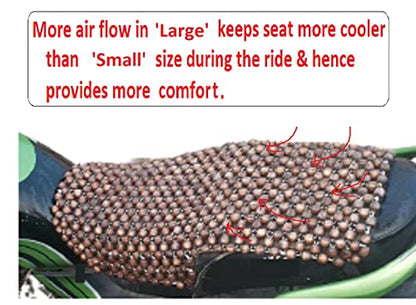 Q1 Beads BLCoffee Acupuncture Design Wooden Beads Bike seat Cover Cushion Full seat Cushion/Air Cushion/Gel/Seat pad for All brand's Bike- Pack of 1 (Large, Universal Fit Bike only)