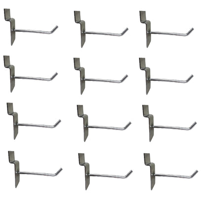 Q1 Beads 12 Pcs 6" Inch Stainless Steel Slatwall Panel Display Hook Hanger for Showroom/Mobile Shop/Panel/Clothes (8 Inch) Pack of 12 Pcs.