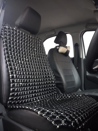 Q1 Beads XXLBlack Wooden Beads Seat Cushion Acupuncture Design for Car/Chair (Universal Fit,1 Pc)